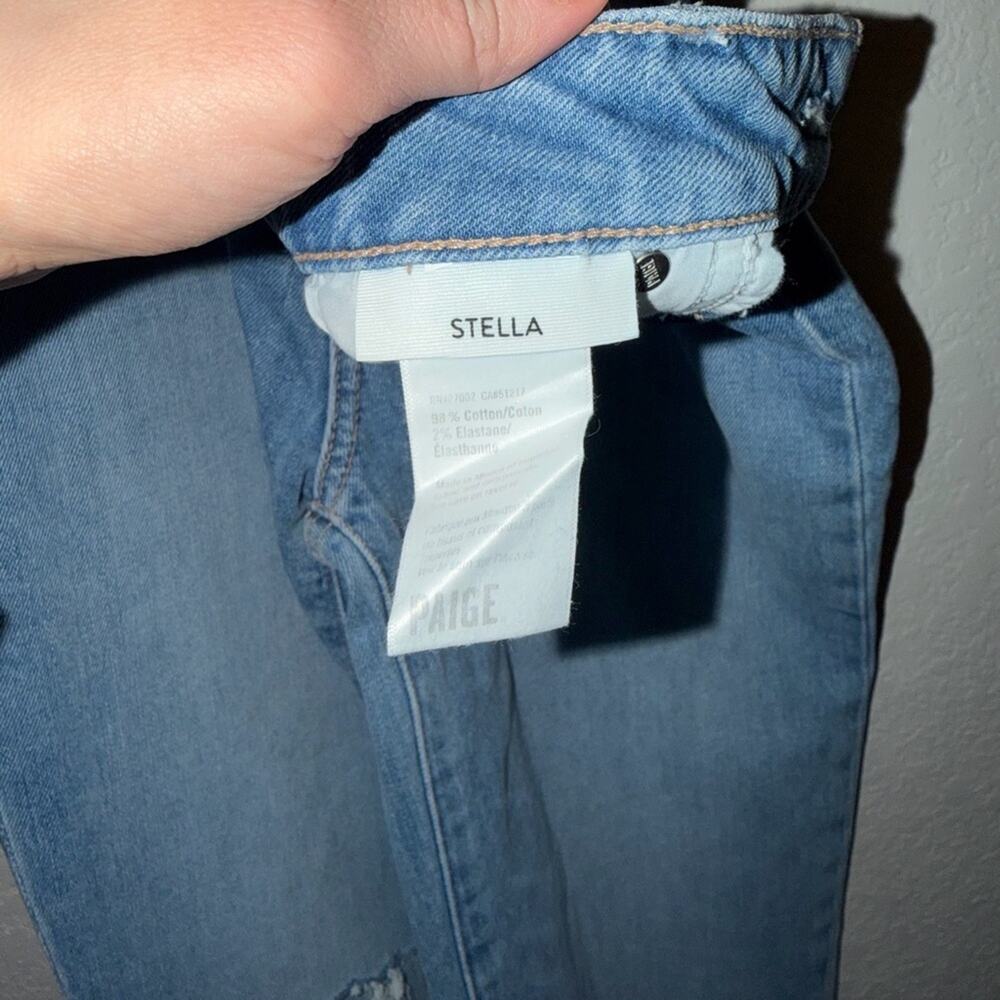 Paige Stella Straight Leg Jeans Azra Destructed Ultra High Rise 31 Inseam 25 - Picture 4 of 7